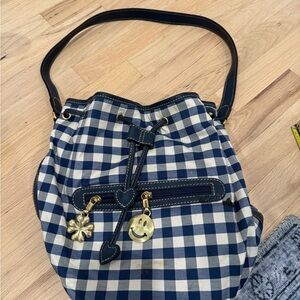 Moschino Navy Checkered Women's Bag